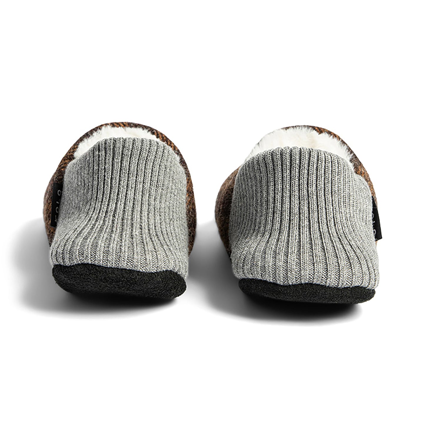 Lanton Tweed House Shoes - Fur-Lined