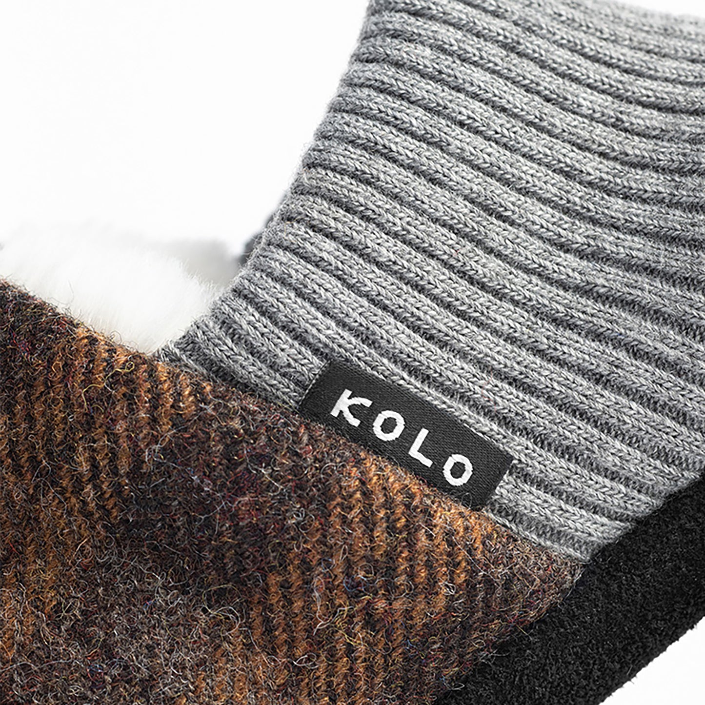 Lanton Tweed House Shoes - Fur-Lined