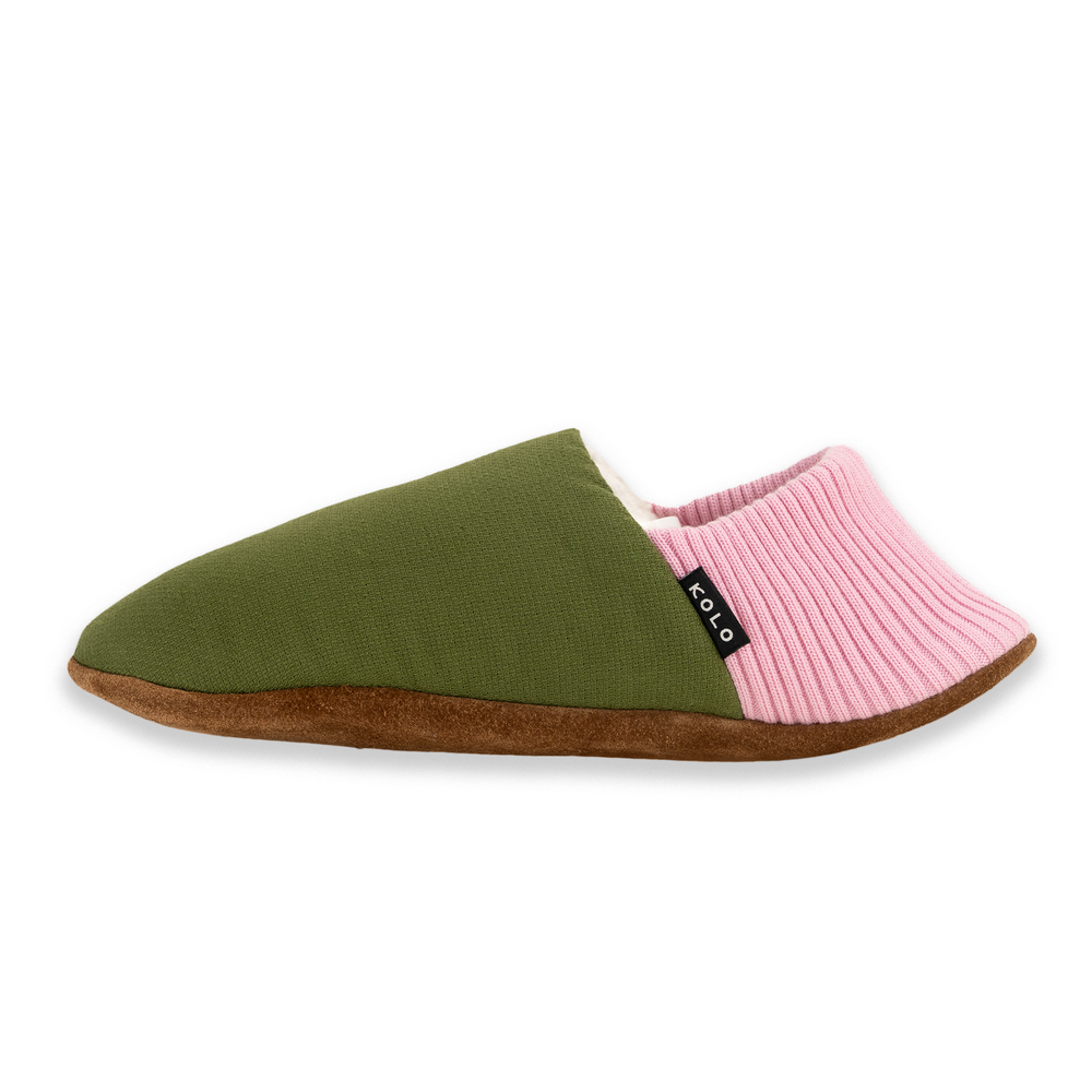 Arles Woven Cotton House Shoes - Sherpa Lined