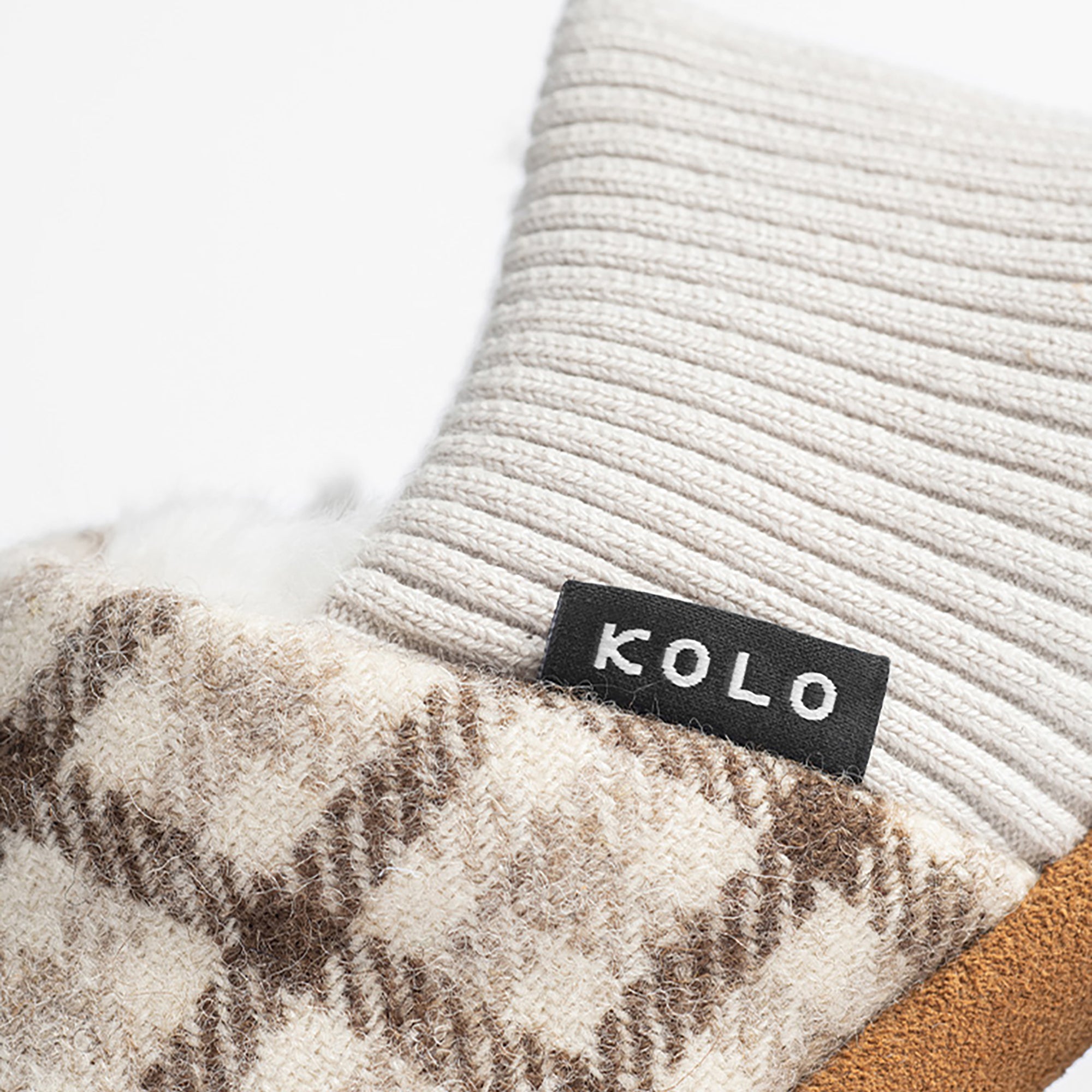 30s-40s wool ベイスボールポロ Hawick Tweed Faux Fur House Shoes | Topdrawer