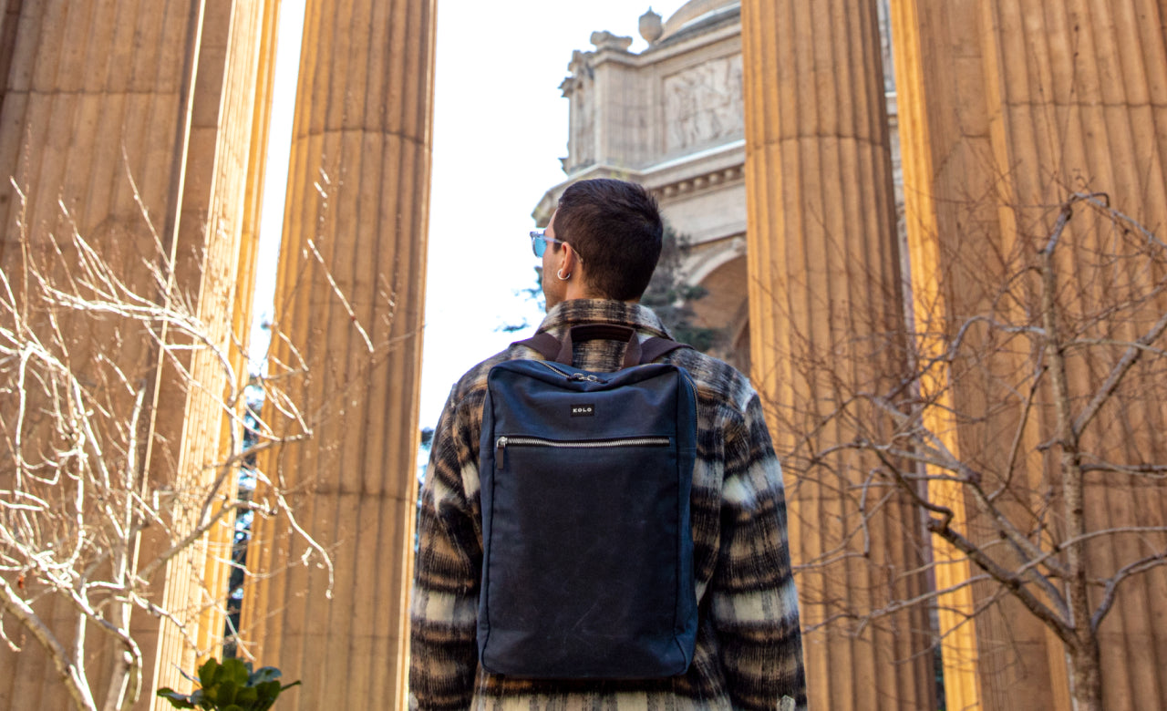 kolo backpacks, laptop bag, waxed canvas, organic cotton